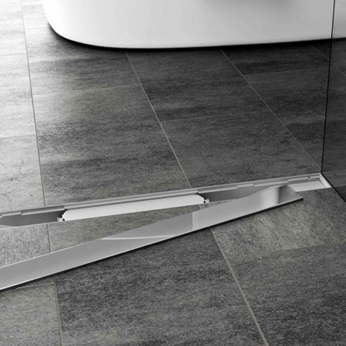 картинка Душевой лоток AZARIO D50 Klasik 650 мм, боковой слив, пластиковый, решетка из нержавеющей стали (AZ-CH 650/50 K) от магазина Сантехстрой