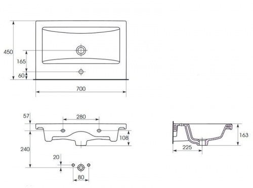 картинка Умывальник Style Line СОМО 70 от магазина Сантехстрой