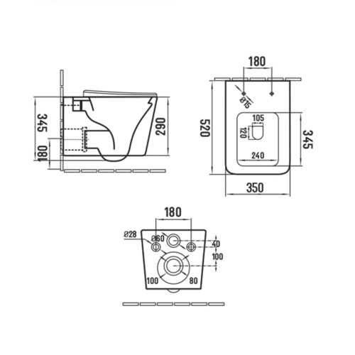 картинка Унитаз подвесной Q-Line VT1-12MA безободковый, ультратонкое soft close сиденье, антрацит матовый от магазина Сантехстрой