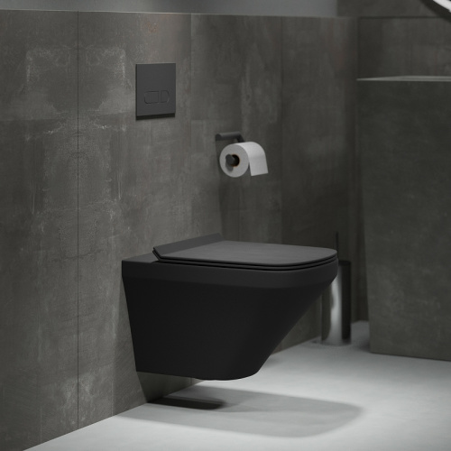 картинка Унитаз Grossman GR-4440BMS подвесной Черный матовый с сиденьем Микролифт от магазина Сантехстрой