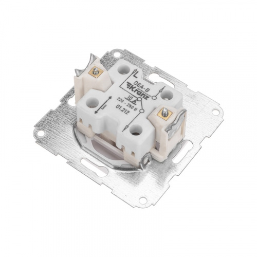 картинка DEA Выключатель (переключатель) 1кл прох.  с/у 10А мех.  белый KRANZ от магазина Сантехстрой