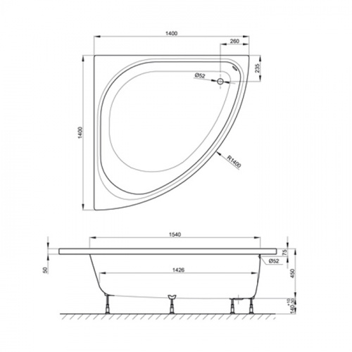 картинка BETTE Ножки для ванн Arco/Home Oval/One Hjghline/Pool/Spa/Space L регулируемые (комплект) (СО склада продаем только с ВАННОЙ ARCO) от магазина Сантехстрой