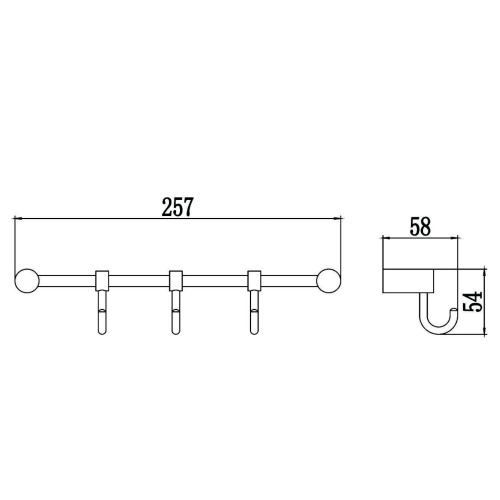 картинка Планка с крючками (3 крючка) Savol (S-06203H) от магазина Сантехстрой