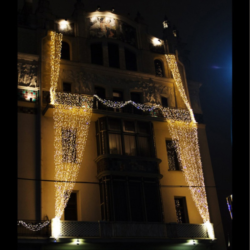 картинка Гирлянда Светодиодный Дождь 2х9м,  постоянное свечение,  прозрачный провод,  230 В,  диоды ТЕПЛЫЙ БЕЛЫЙ от магазина Сантехстрой