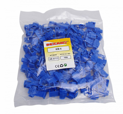 картинка Ответвитель питания 1.0-2.5 мм² (ОВ-2/ЗПо-1 1,0-2,5) синий REXANT от магазина Сантехстрой