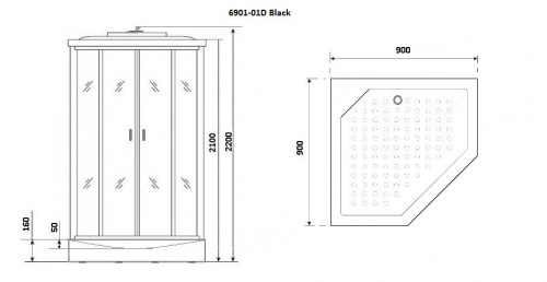 картинка Душевая кабина Niagara 69010134dblack от магазина Сантехстрой