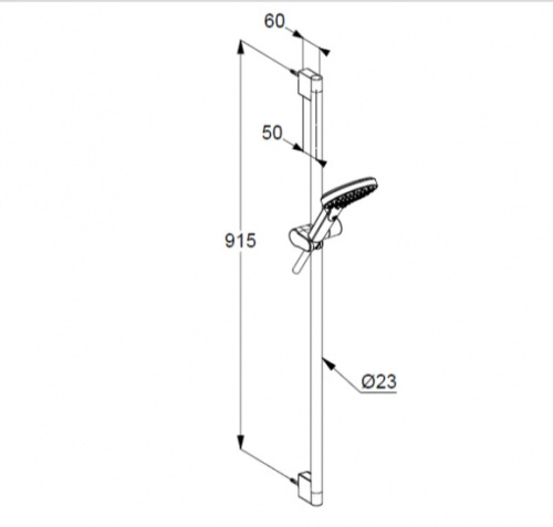 картинка Душевой гарнитур Kludi Dive Х 1S хром ( 6991005-00) от магазина Сантехстрой