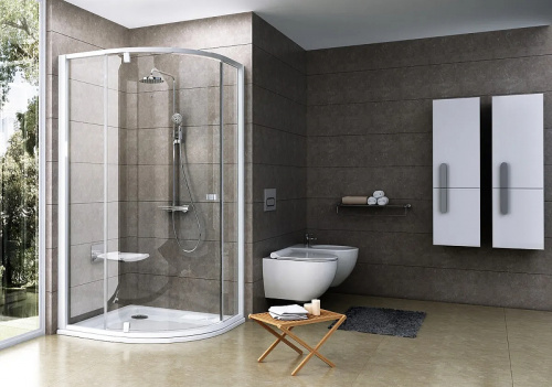 картинка Душевой уголок Ravak Pivot PSKK3 80x80 37644101Z1 профиль Белый стекло Transparent от магазина Сантехстрой
