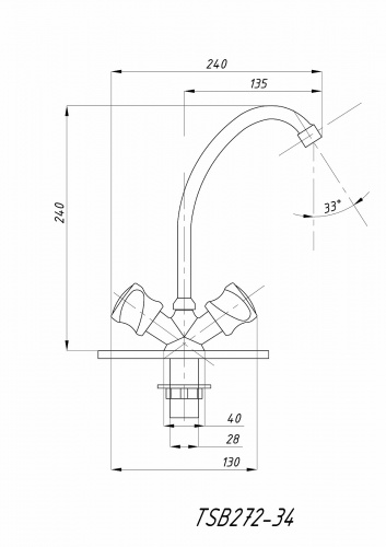 картинка Смеситель для кухни TSARSBERG (TSB-272-34) тип См-МДЦБА от магазина Сантехстрой
