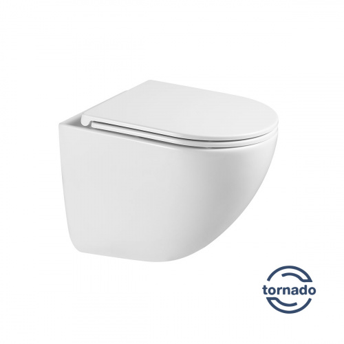 картинка Унитаз подвесной Tornado Bien VT1-51T, цвет белый, ультратонкое soft-close сиденье от магазина Сантехстрой