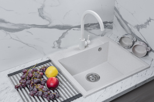 картинка Кухонная мойка прямоугольная 550х500мм Reflexion Cubi RX1555WH, белый от магазина Сантехстрой