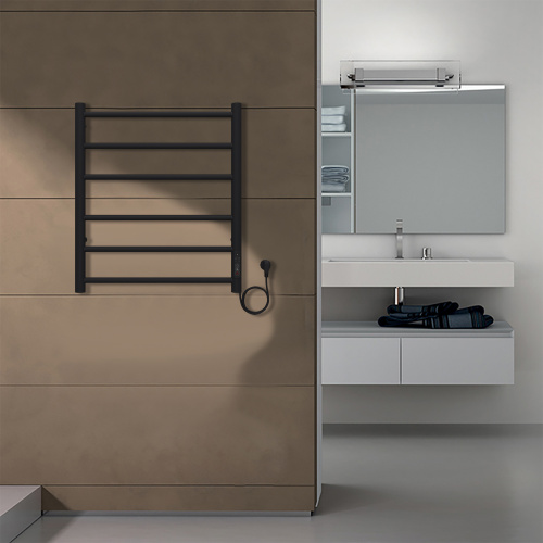 картинка Полотенцесушитель электрический AZARIO PARMA 500/600 6 секций, диммер справа, черный (AZ10856B) от магазина Сантехстрой