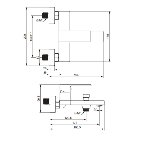 фото 531000500 gala, смеситель для ванной и душа, розовое золото