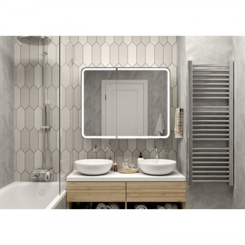 картинка Зеркальный шкаф 100х80 см белый матовый R Art&Max Platino AM-Pla-1000-800-2D-F от магазина Сантехстрой