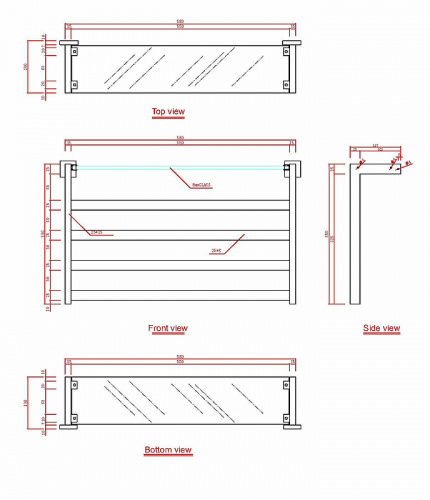картинка Электрический полотенцесушитель Black&White Universe N-333B 58х35 333BN с полкой Черный матовый от магазина Сантехстрой