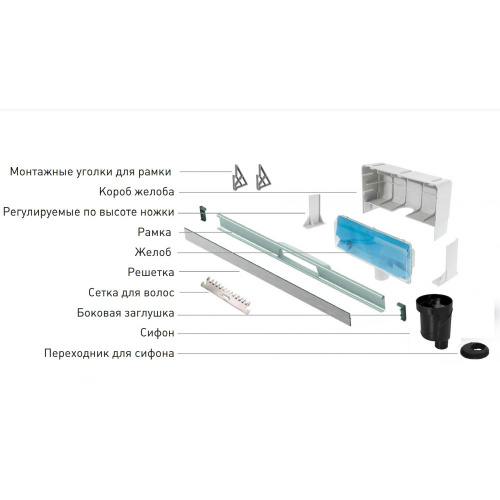 картинка Душевой лоток Berges Wasserhaus Wall 600 090056 с решеткой Хром матовый от магазина Сантехстрой