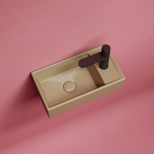 картинка CN6051LMC Умывальник подвесной прямоугольный (чаша слева, отверстие под смеситель справа) цвет капуч от магазина Сантехстрой