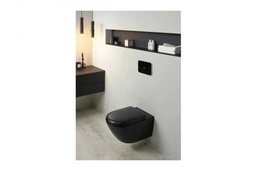 картинка Унитаз подвесной Villeroy & Boch Antao 370x560 мм, CeramicPlus, цвет Pure Black 4674 T0 R7 00337434 от магазина Сантехстрой
