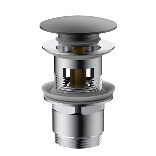 картинка Донный клапан DPU-1B01GM клик-клак G1 1/4, с переливом, вороненая сталь от магазина Сантехстрой