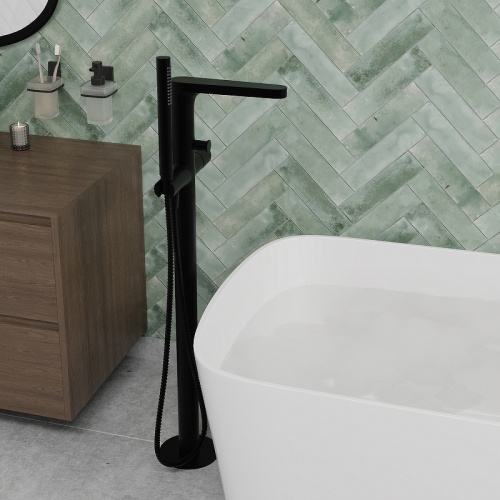 фото смеситель для ванны wasserkraft fulda 5221 черный матовый