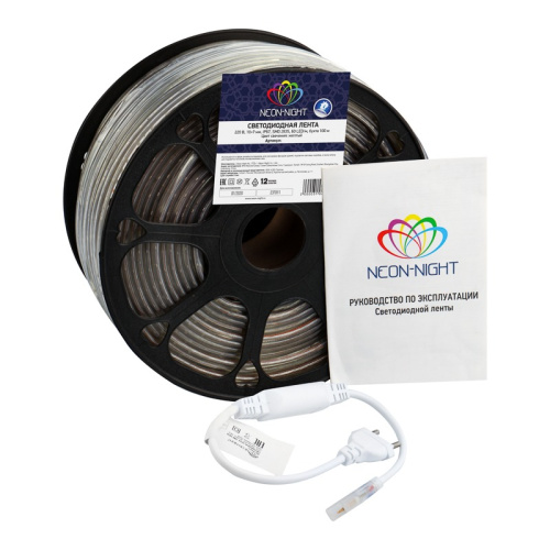 картинка LED лента 220 В,  10х7 мм,  IP67, SMD 2835, 60 LED/m,  цвет свечения желтый,  бухта 100 м от магазина Сантехстрой