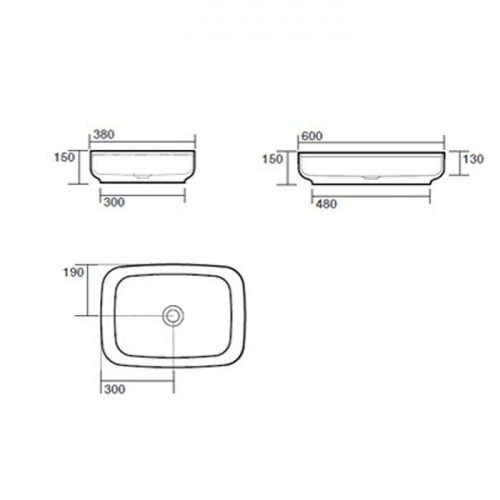 картинка Kerasan Tribeca Раковина накладная , 60х38см, h 15см без отв. под смеситель, цвет: черный матовый от магазина Сантехстрой