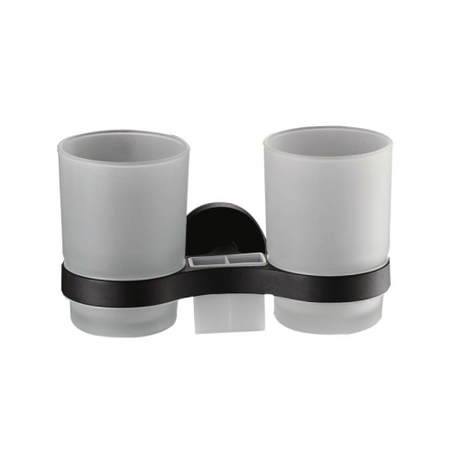 картинка Стакан для ванной комнаты двойной D-Lin D212111, черный от магазина Сантехстрой
