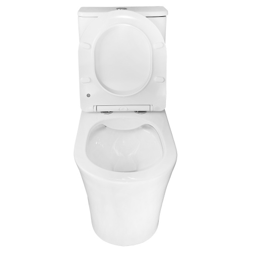 картинка Унитаз-компакт Azario ANTEO ROUND 385х630х820 напольный, безободковый, быстросъемное сиденье микролифт (AZ-1219A) от магазина Сантехстрой