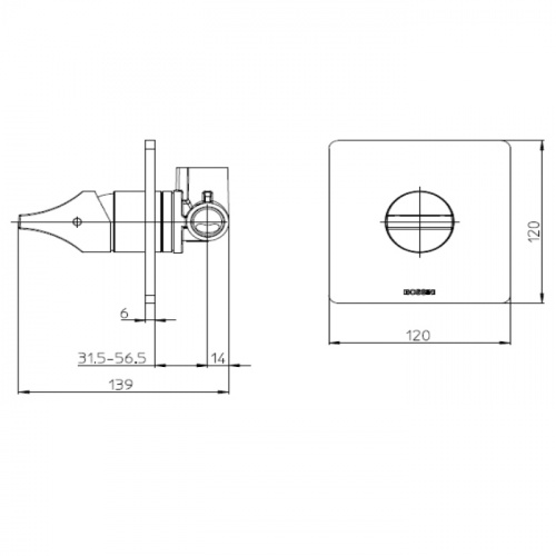 картинка BOSSINI APICE Смеситель для душа встраиваемый, на  1 выход (внешняя часть), цвет черный матовый от магазина Сантехстрой