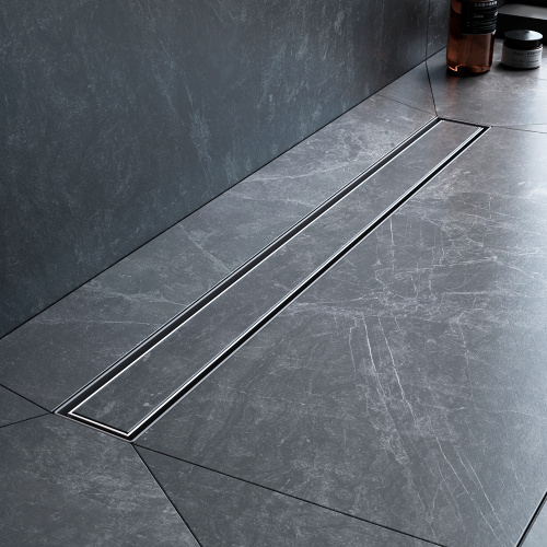 картинка W01SC-U11-070-04SB MasterFlow Трап для душа линейный универс затвор Tile 70см цвет сталь мат от магазина Сантехстрой