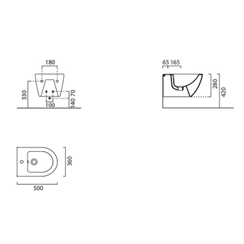 картинка Биде GSI Pura 8864111 подвесное Белое от магазина Сантехстрой