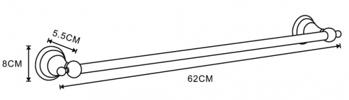 картинка Полотенцедержатель Azario ELVIA трубчатый одинарный, бронза (AZ-91101Q) от магазина Сантехстрой