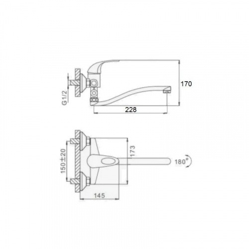 фото смеситель для ванны d-lin d140411, хром