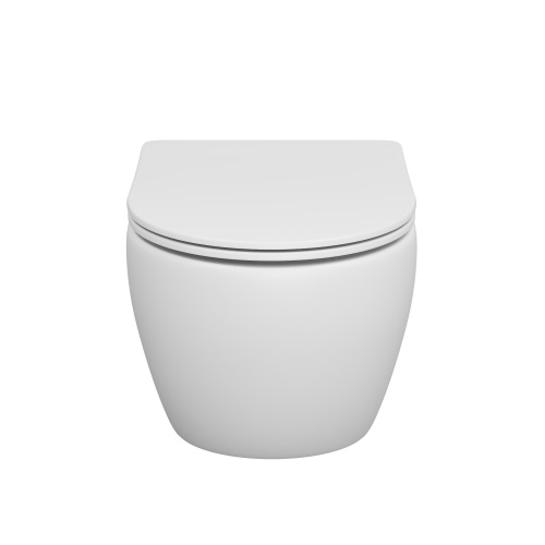 картинка Унитаз подвесной Grossman GR-4457MSQ (520х360х320) безободковый,смыв торнадо,белый матовый с тонкой крышкой,микролифт,1 место от магазина Сантехстрой