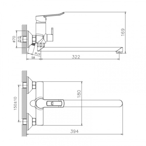 картинка Смеситель для ванны Haiba (HB22556) от магазина Сантехстрой