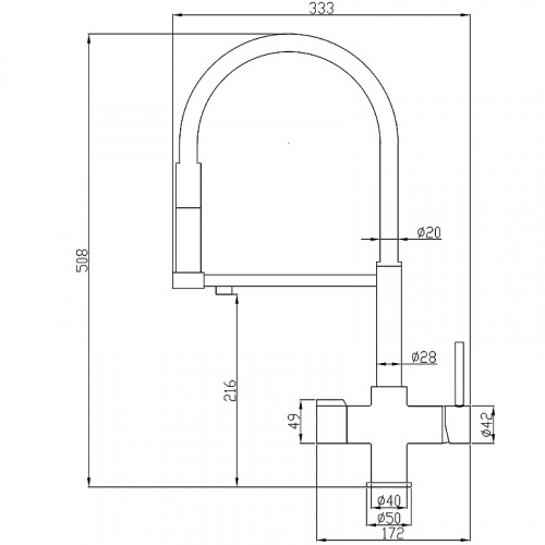 картинка Смеситель для кухни ZorG Steel Hammer SH 2002 CR Хром от магазина Сантехстрой