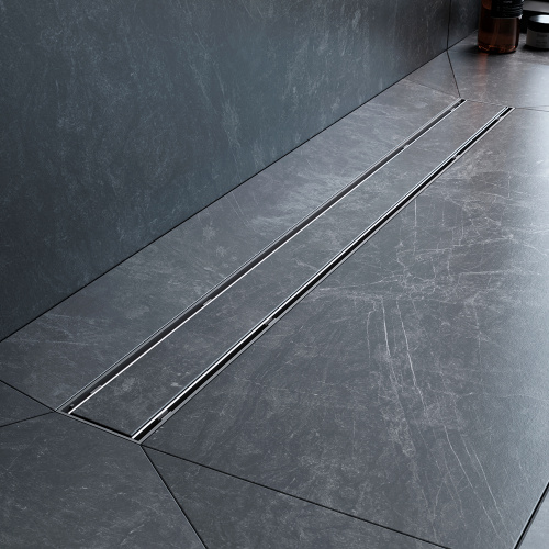 картинка W02SC-U11-080-04SB PrimeFlow Трап для душа линейный универс затвор Tile 80см цвет сталь мат от магазина Сантехстрой