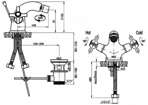 фото смеситель для биде cezares lord-bs1-01 хром