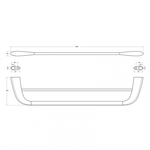 картинка Полотенцедержатель Cezares Liner LINER-THD-60-01 двойной Хром от магазина Сантехстрой