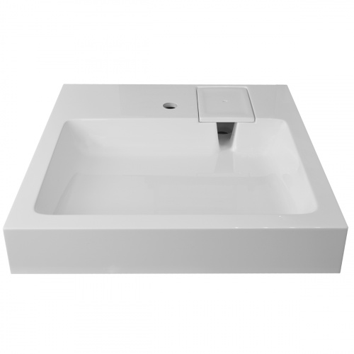 картинка Раковина Azario Slim NEW 600х600х100 литьевой мрамор, сифон в комплекте, белая (CS00086608) от магазина Сантехстрой