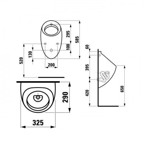 картинка Laufen Alessi One Крышка писсуара , цвет: белый от магазина Сантехстрой