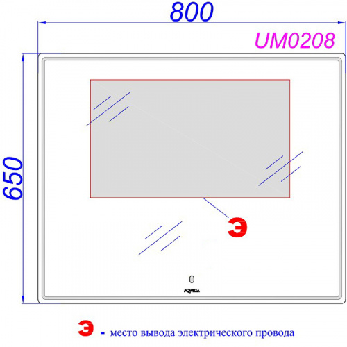 картинка Зеркало Aqwella UM 80 UM0208 с подсветкой с сенсорным выключателем от магазина Сантехстрой