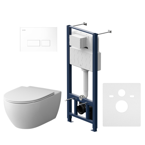 картинка IS47001.111700 Комплект инсталляция с клав Pro S белый с подв унит Awe FlashClean с сид м/лифт от магазина Сантехстрой