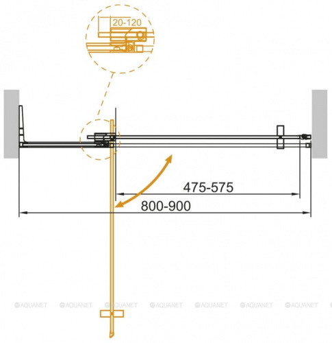 картинка Душевая дверь Cezares Slider B-1-80/90-C-NERO от магазина Сантехстрой