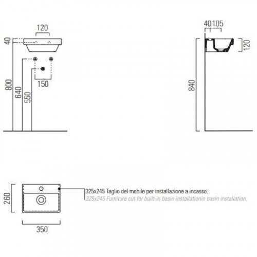 картинка Раковина 35x26 см GSI Norm 8650111 от магазина Сантехстрой