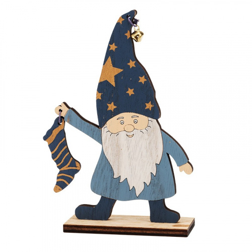 картинка Деревянная фигурка Гном с носком 15х4х17 см NEON-NIGHT от магазина Сантехстрой