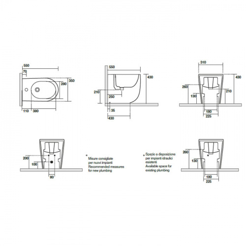 картинка Kerasan Nolita Биде напольное с 1 отв. под смеситель 55х35 см, с креплениями WB5N, цвет nocciola mat от магазина Сантехстрой