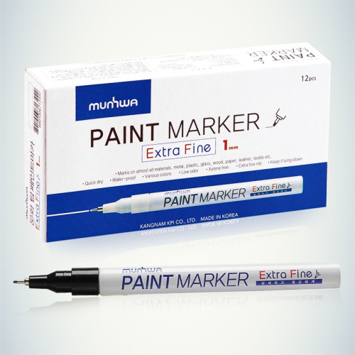 картинка Маркер-краска Extra Fine Paint Marker 1мм,  нитрооснова,  черный MunHwa от магазина Сантехстрой
