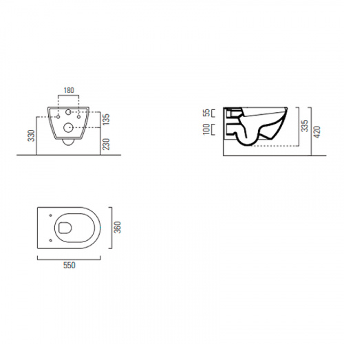 картинка Унитаз GSI Pura 881508 подвесной Creta opaco без сиденья от магазина Сантехстрой