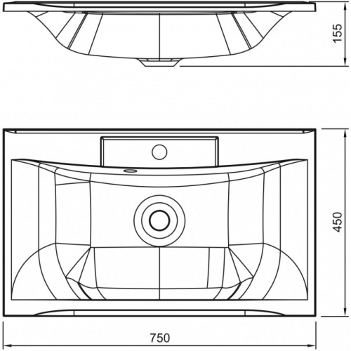 картинка Раковина 75х45 см Art&Max Bianchi AM-LAV-750-MR-FP-Nero от магазина Сантехстрой